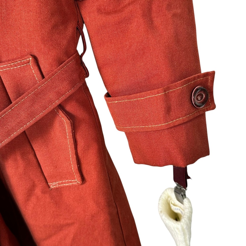 Vintage Emily Leffler Girls Rust‎ Faux Fur Hood Coat Belt Gloves Sz 6-7 Boutique - Picture 4 of 16